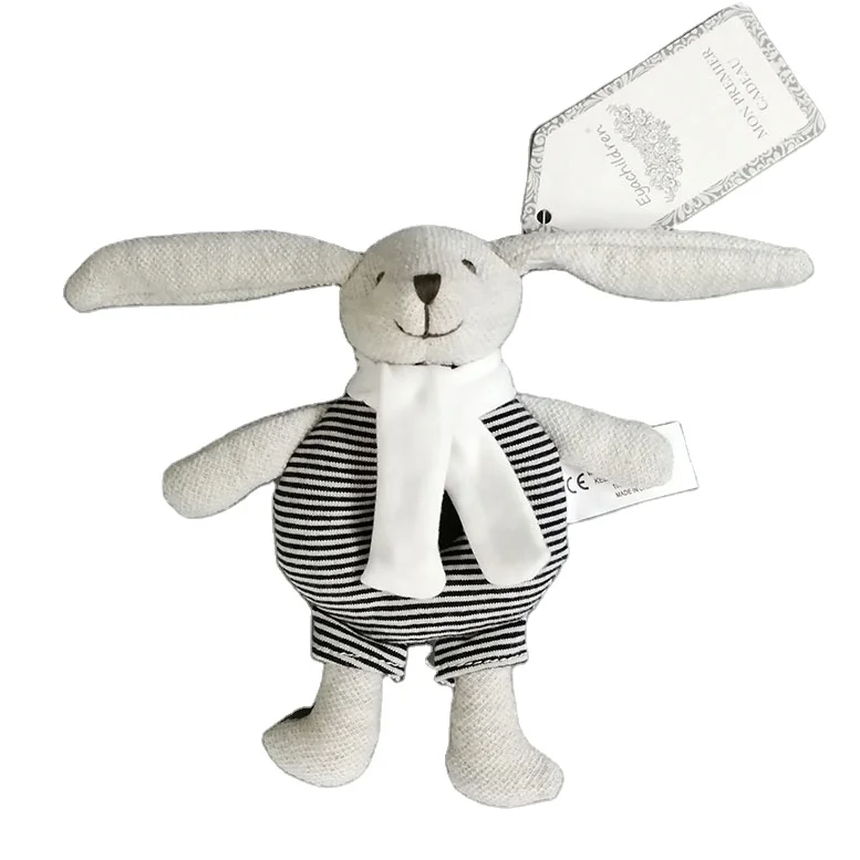 SUNKING, новый продукт EN71, 100% хлопок, детская погремушка, длинные уши, кролик, детский ручной звонок, мини-игрушка кролик