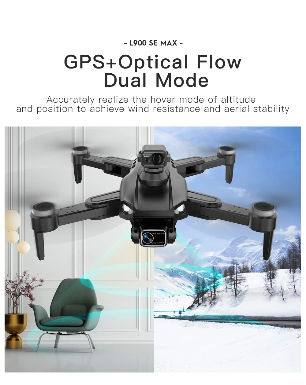 4K ESC GPS Follow Me Brushless Remote Control Drone 1200M GPS Optical Flow  Dual Position Avoid Obstacles FPV RC Drone Quadcopter