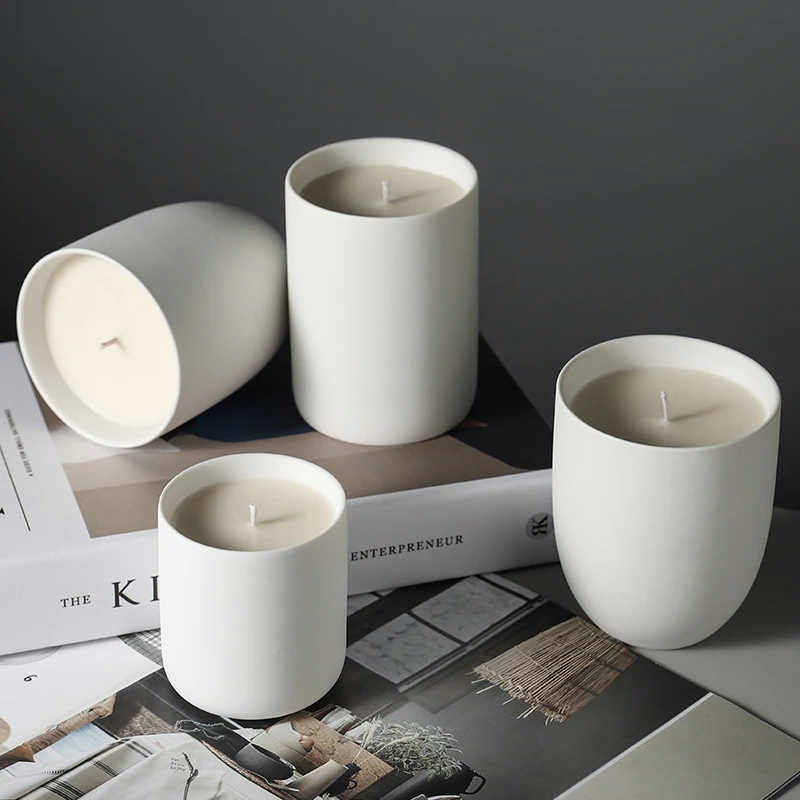 Home Fragrance Minimalism Ceramic Candle Container Holder Candle Jars