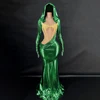 Green with gold crystals