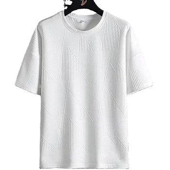 New Style Custom Design Geometric Crew Neck T-Shirt Oversize Unisex Plain Short Sleeve Tee
