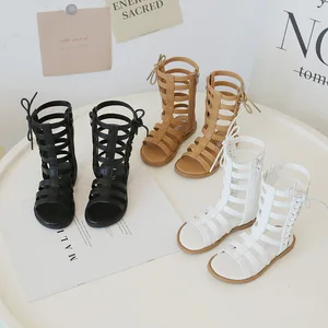 2026 Girls Trendy Sandals New Arrival Princess Shoes Summer Retro Unique Open-toe Shoes for Kids