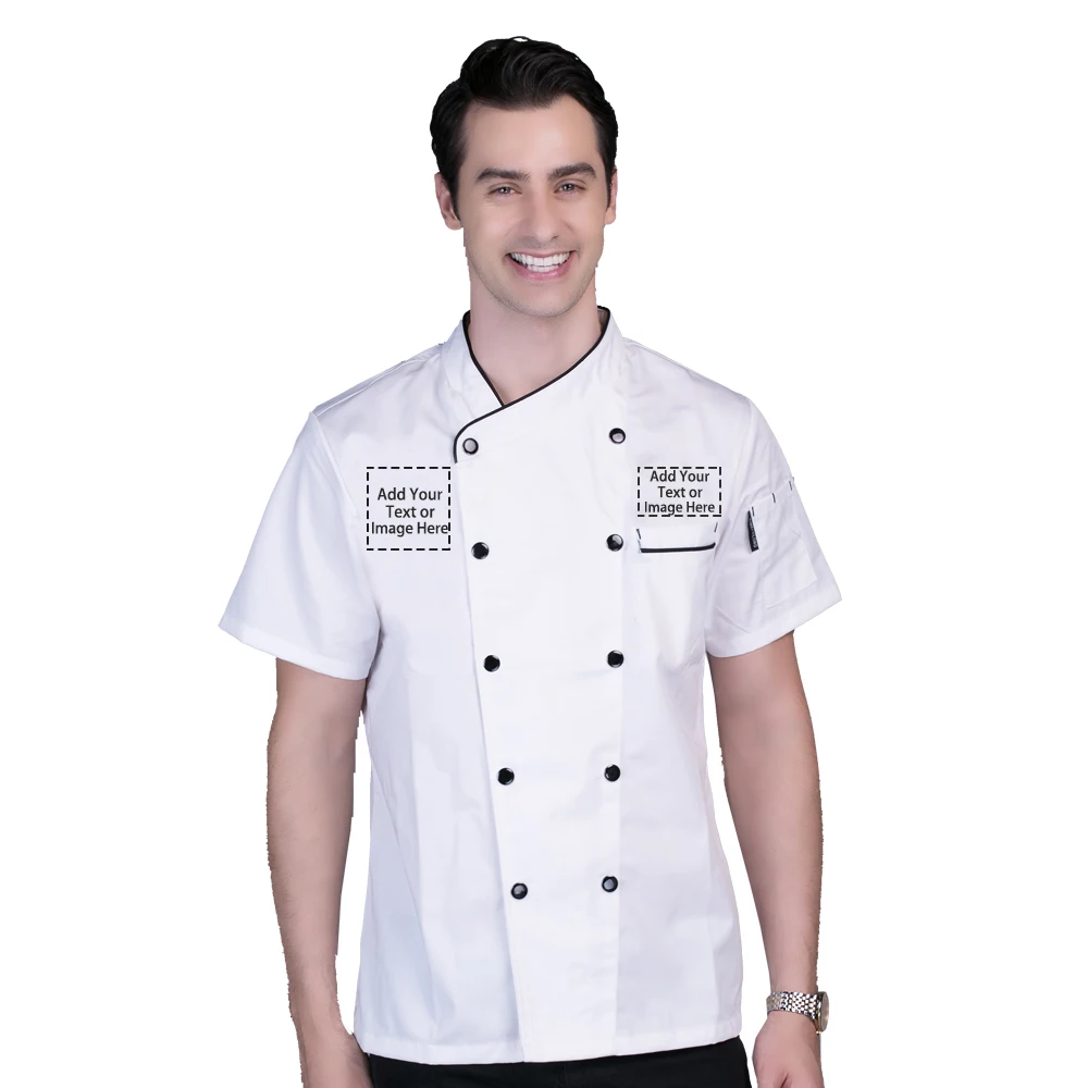 Chef Jacket Personalized Customized Chef Coat Hotel Kitchen Restaurant Short Sleeve Chef Coat 