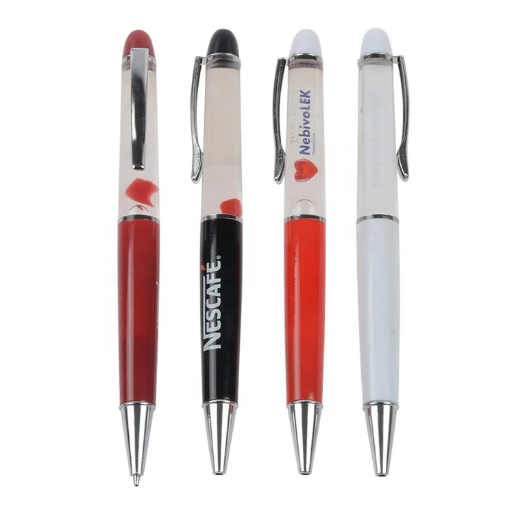 Promotion Advertising Gift Custom Logo Liquid Ball Pen 3D Floating Action Ink Pen with Magnetic Sports Body 1.0mm Writing Width