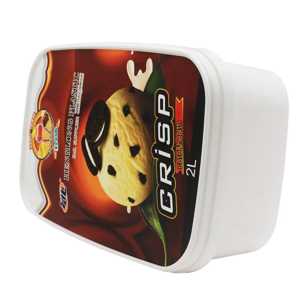 2l Square Plastic IML Ice Cream Container Wholesale Manufacturer