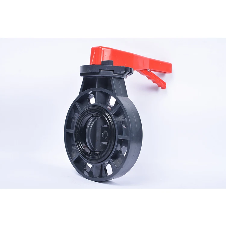 Multifunctional Epdm Black All Size Available Plastic Upvc Chemical Handle Butterfly Valve Price