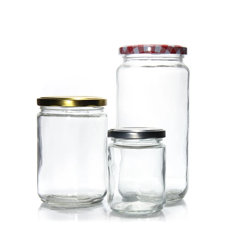 200ml 250ml 350ml 480ml 500ml 750ml 1000ml Wide Round Mouth Glass Jar for Food Jam Sambal Packaging