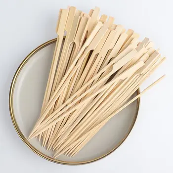 Estick Wholesale Square Bamboo Skewer Teppo Bamboo Skewers Sticks Eco-Friendly Bamboo Stick With Handle