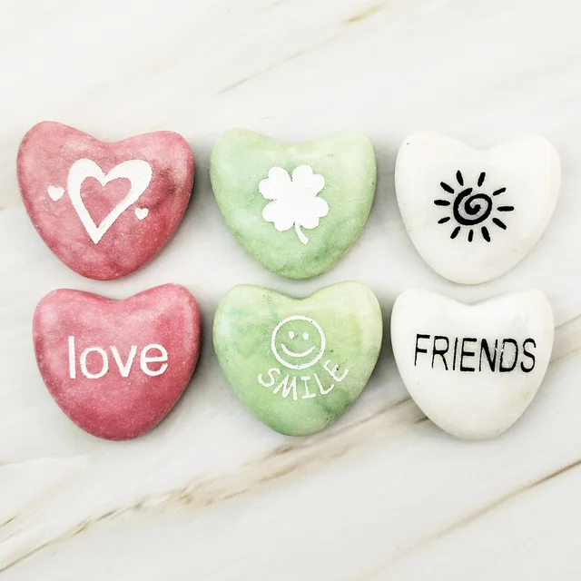 Factory Price Customized Stone Heart Gifts With Engraving Pocket Stone For Home Decoration accept small order