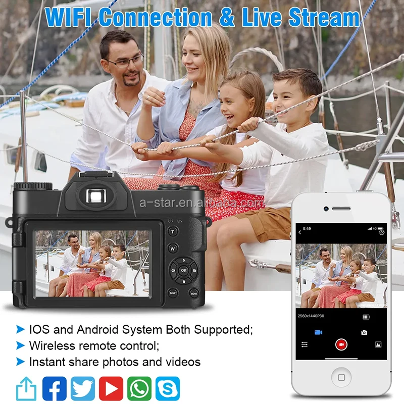 48mp 3 Inch Tft Lcd Screen Dslr Digital Camera Professional Slr 4k Wifi