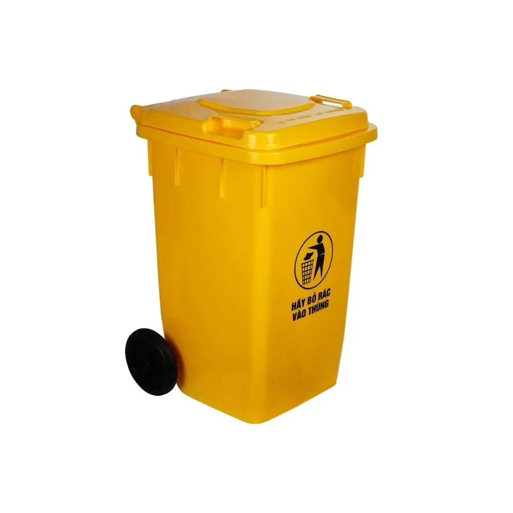 Trashbin with Wheels 60L Durable Mobile Waste Bin with Large Capacity for Outdoor, Kitchen, Office, and Industrial Use