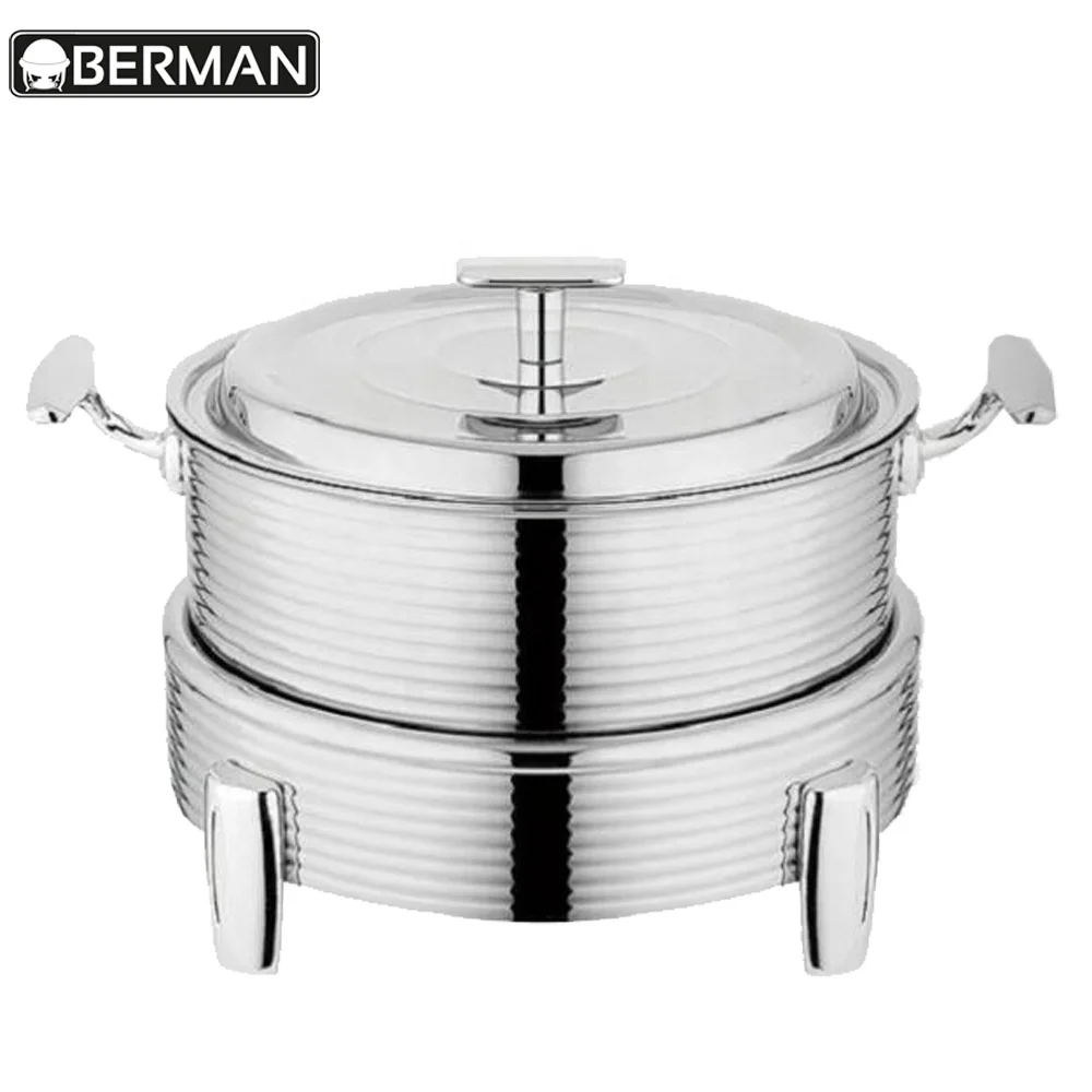 Guangzhou Berman Wholesale Double Sided Chafing Dish Hot Pot Restaurant Equipment Buffet Food Heaters for Catering