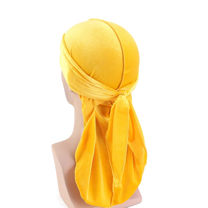 Snatched Flames Gold Velvet Durag - Wave cap 