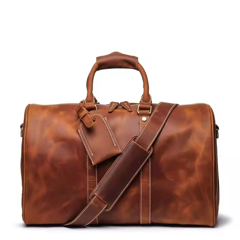 Cappuccino Leather Duffle Bag