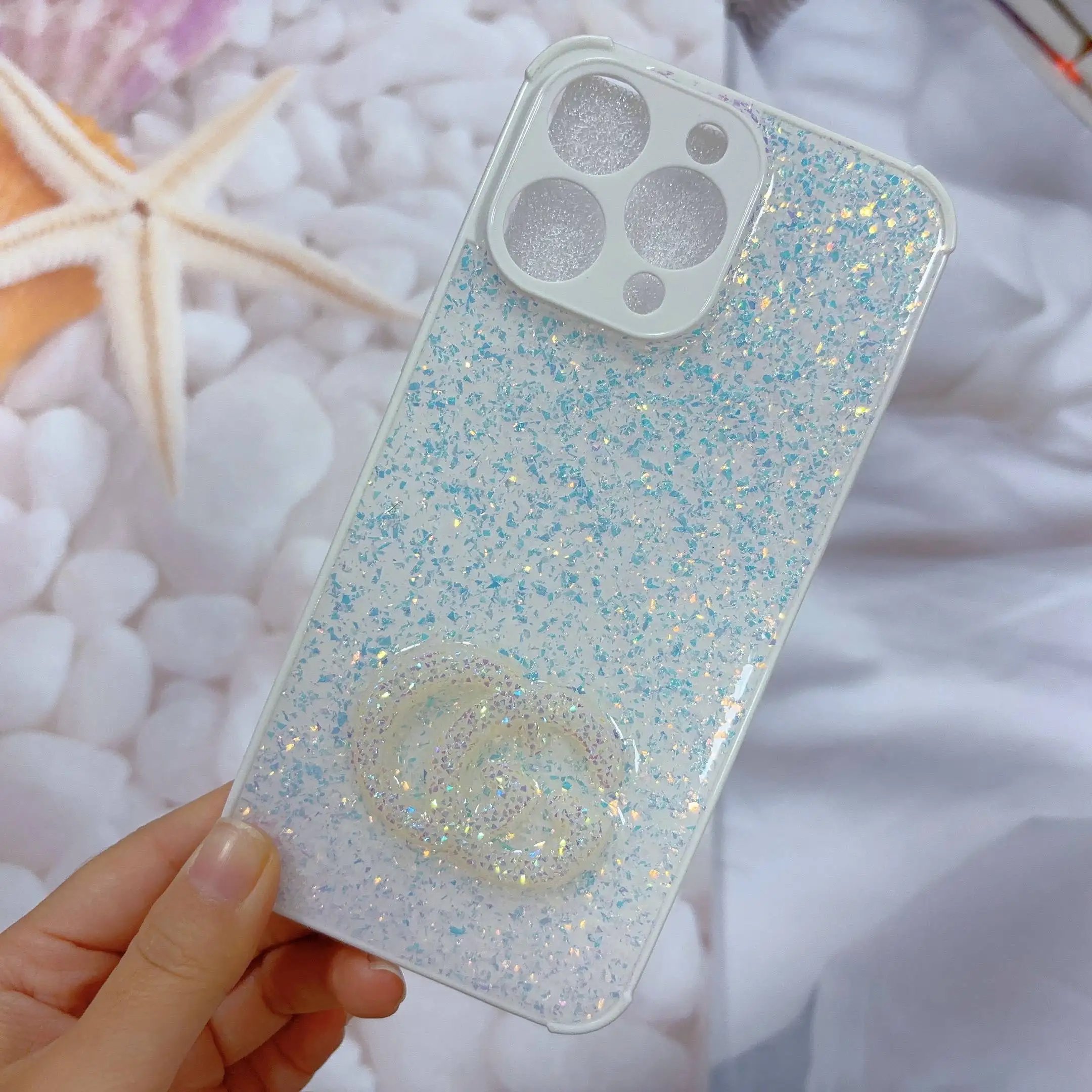 Customisable Girls Glitter Phone Case Shell Shockproof Cute Phone Cases for IPhone Oppo Itel Tecno Huawei