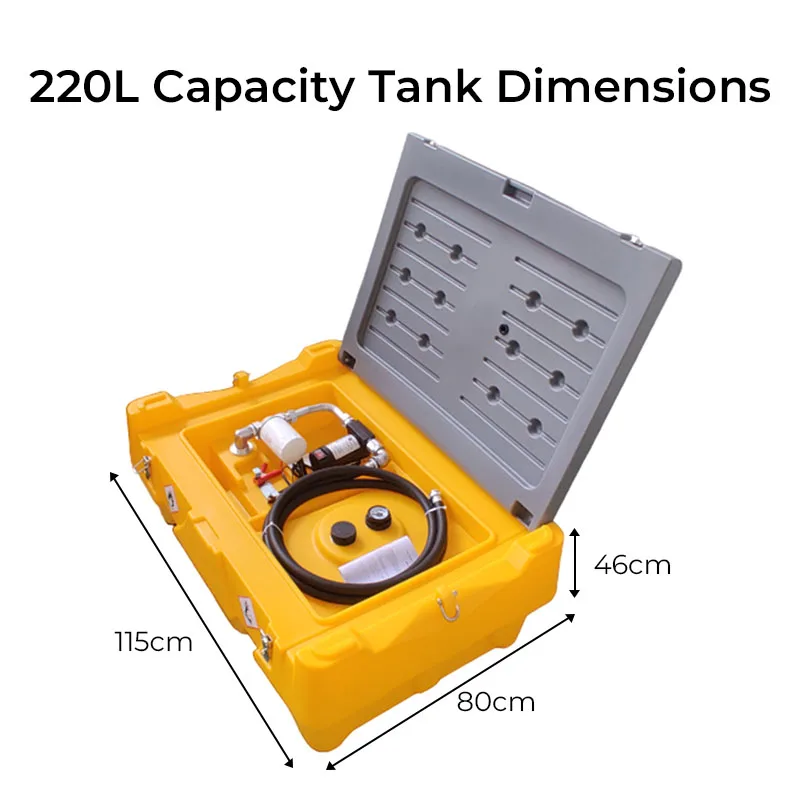 220L 12V/24V Lockable Electric Portable Fuel Diesel Transfer Tank With ...