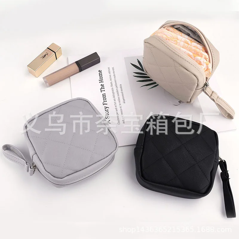 Portable Mini Makeup Case with Zipper for Girls Sanitary Napkin Pad Pouch Cute PU Leather Tampon Storage Bag Salable