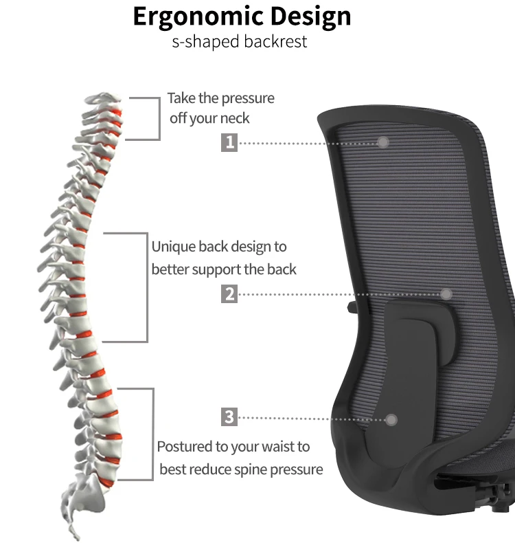 Study Seating Middle Mesh Fabric Office Chairs supplier