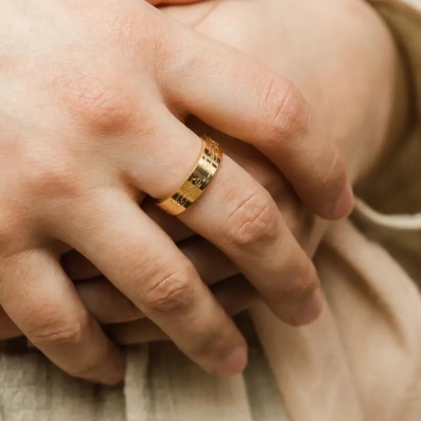 Inspire bijoux Hot Musulman Allah Shahada Bague En Or Femmes