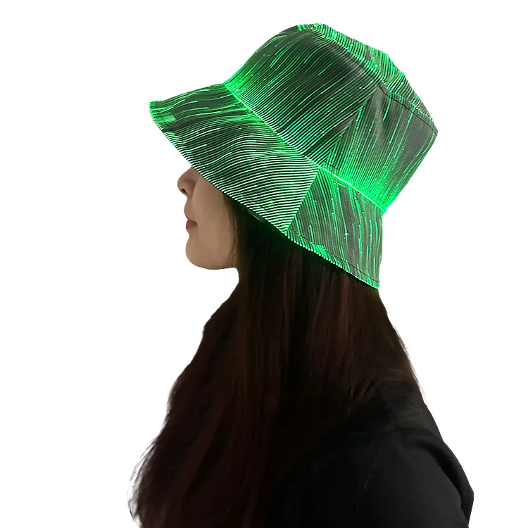 LED Rave Bucket Hat Light up Fisherman Cap 7 Colors Glow in  display picture 3