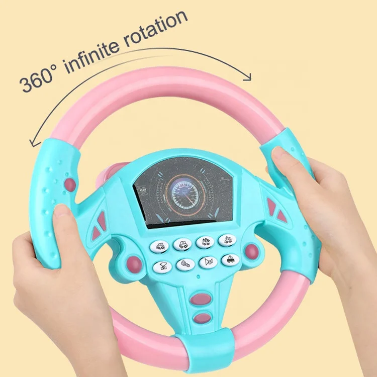 Simulate Driving Car Copilot Steering Wheel Baby Toys With Sound Kids ...