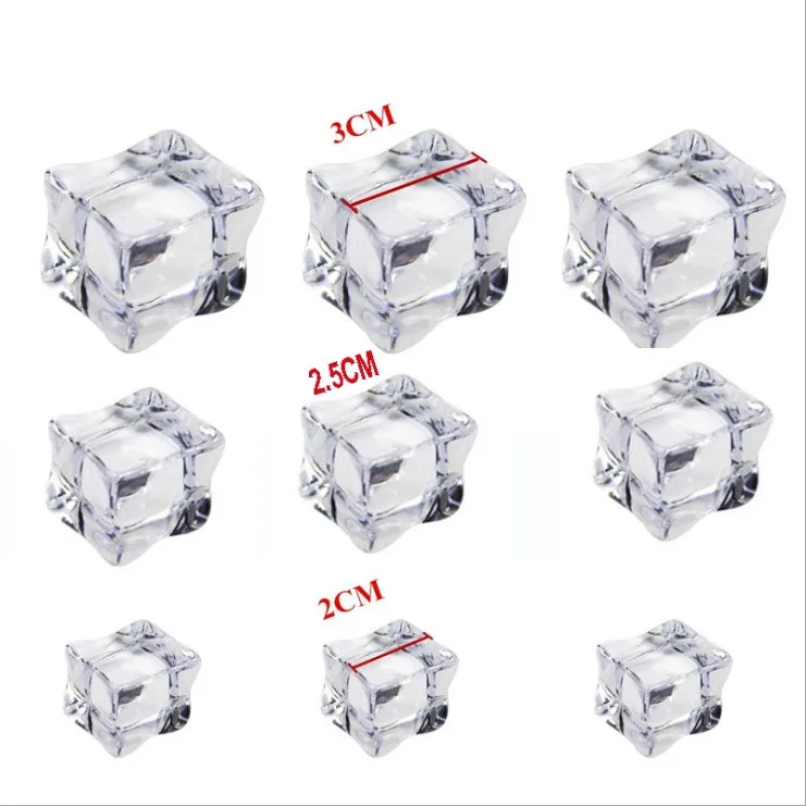 25pcs Fake Clear Square Acrylic Ice Cube Shooting Home Bar Decor Supplies 25mm