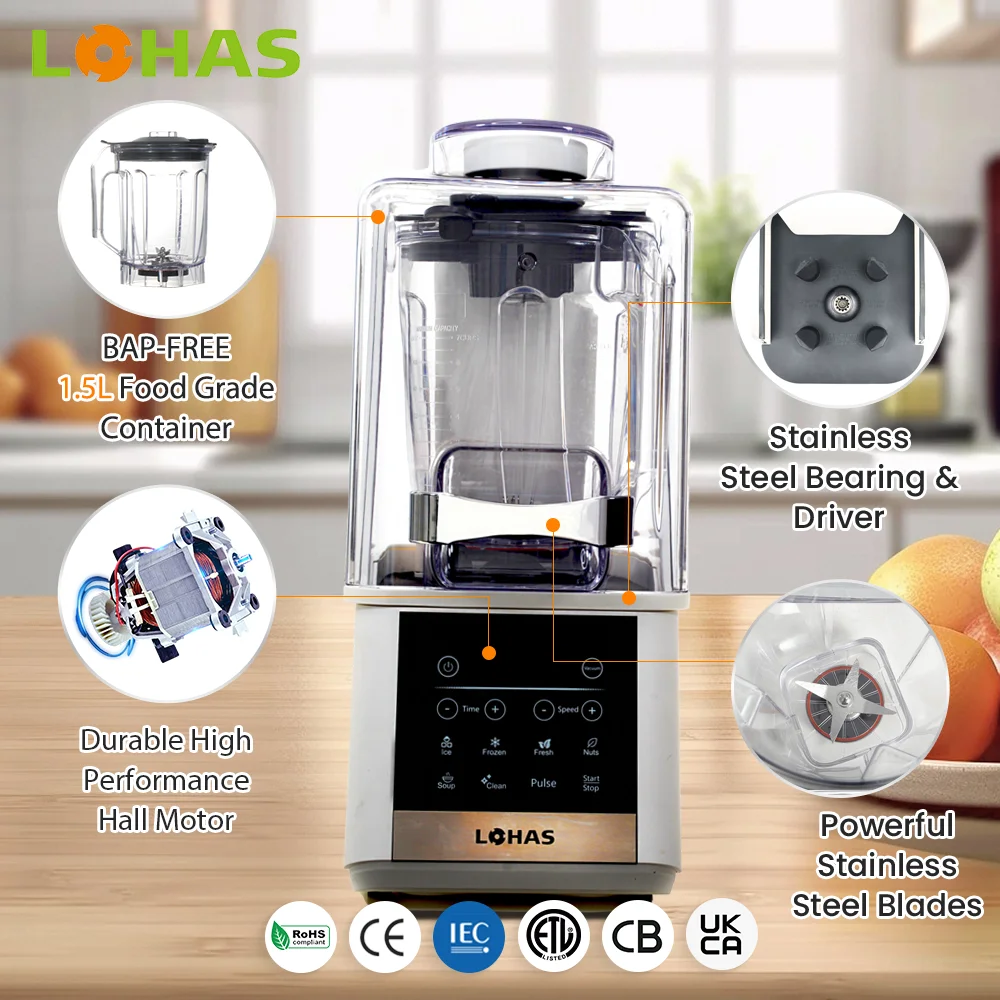 Lohas veleprodaja moćan vakuum blender pomoćnik za komercijalnu kuhinju električni juicer za voće 1800 W kućni procesor za hranu