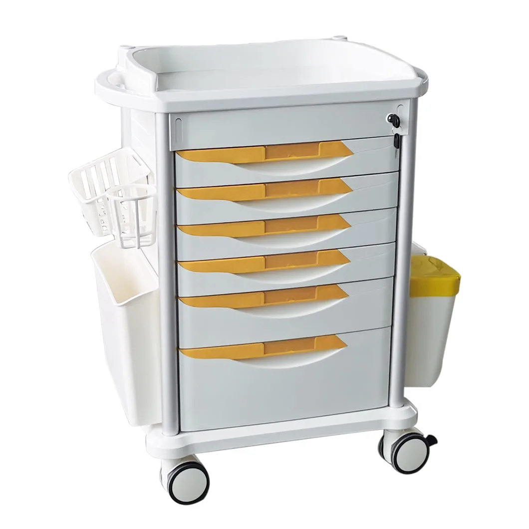 Hospital Use Various Type ABS Medical Emergency Cart Trolleys with Drawers supplier