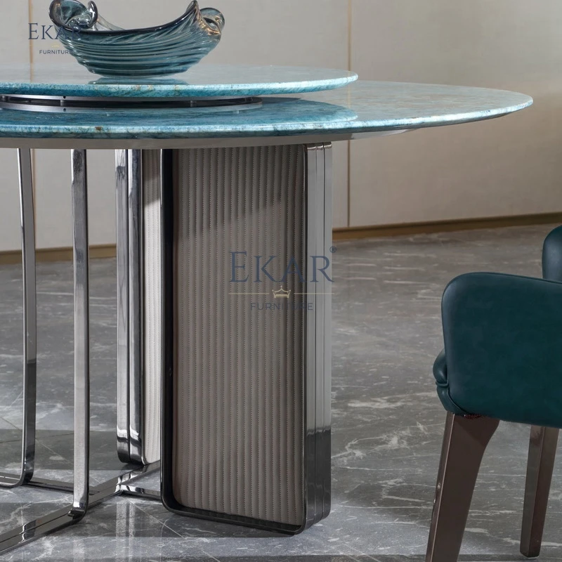 product new design modern victorian blue round dining room table-65