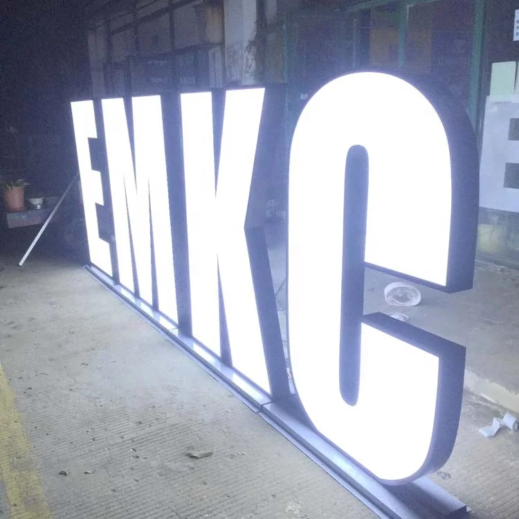 Large Size Ground Free Standing Frontlit Backlit Channel Letters Custom Led Company Signs