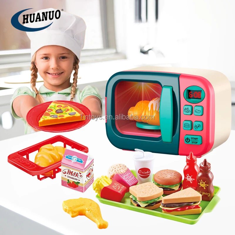 Cocina para Mini horno de ción Microondas Juegos de imaginación Hogar  aparato de cocina Juguetes edu Zulema Horno de microondas de simulación