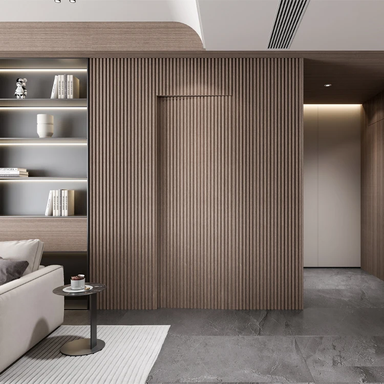 Melinco erweiterbares Wohnzimmerschrank-System mit integriert farblich abgestimmten Wänden und Türen, Luxushotel-Schrankorganisation