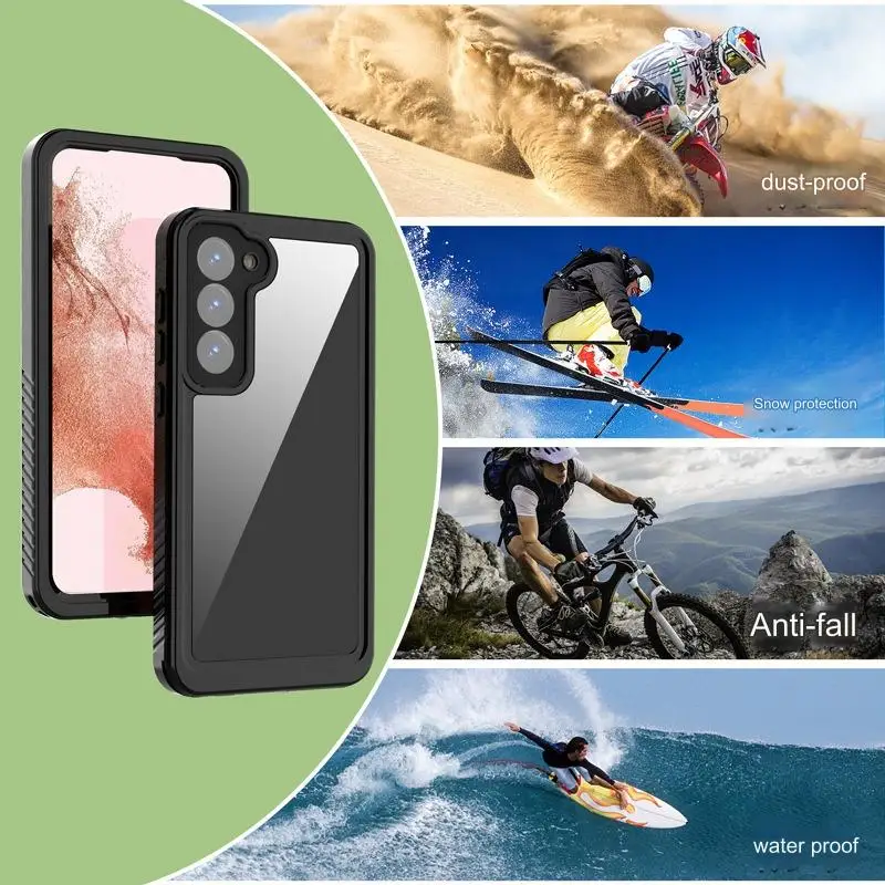 Waterproof TPU+PC Case For Samsung Galaxy S24 S23 S21 Plus Ultra Outdoor Use Shockproof Drop-Resistant Minimalist Clear Design details