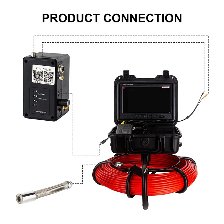 512Hz Location Sewer Pipe Camera 512Hz Sonde &Self-leveling,Pipe Inspection Camera 9inch HD1080P Screen