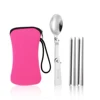 Spoon with pink pouch