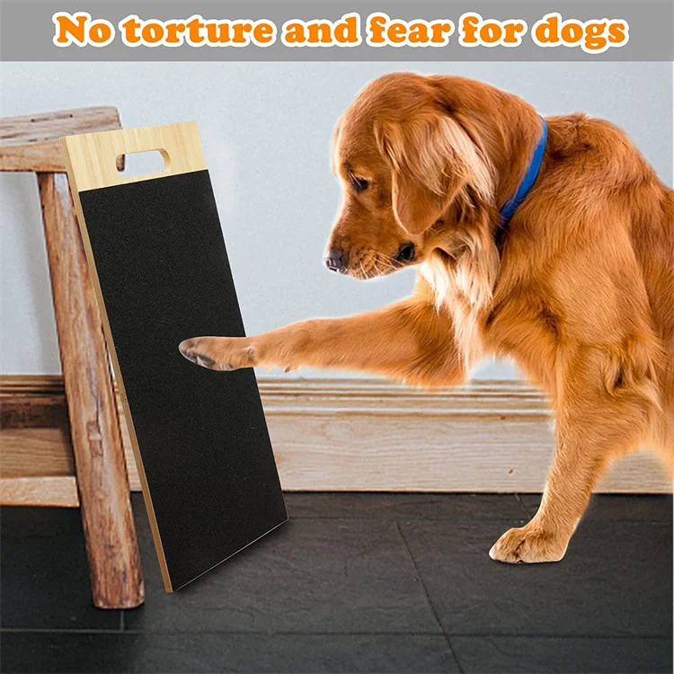 Bamboo Wooden Dog Scratch Pad For Nails Paw File Double Sided Sandpaper