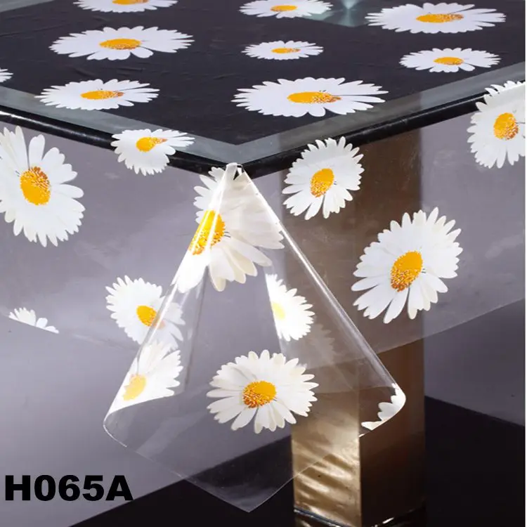 Print Vinyl Tablecloth Transparent Plastic Table Cover PVC Film Roll