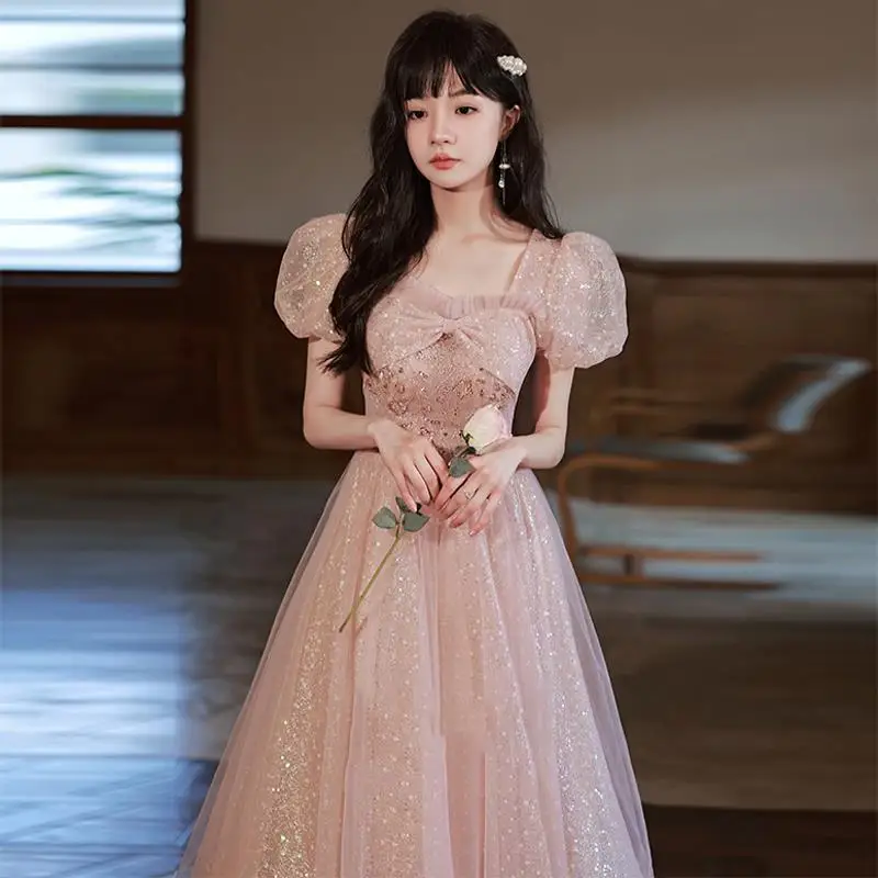 S0608T Elegant Plus Size Women's Evening Dress Hot Selling Sexy V-Neck  Repair Wedding & Party Long Gown Lace Decoration XL Size