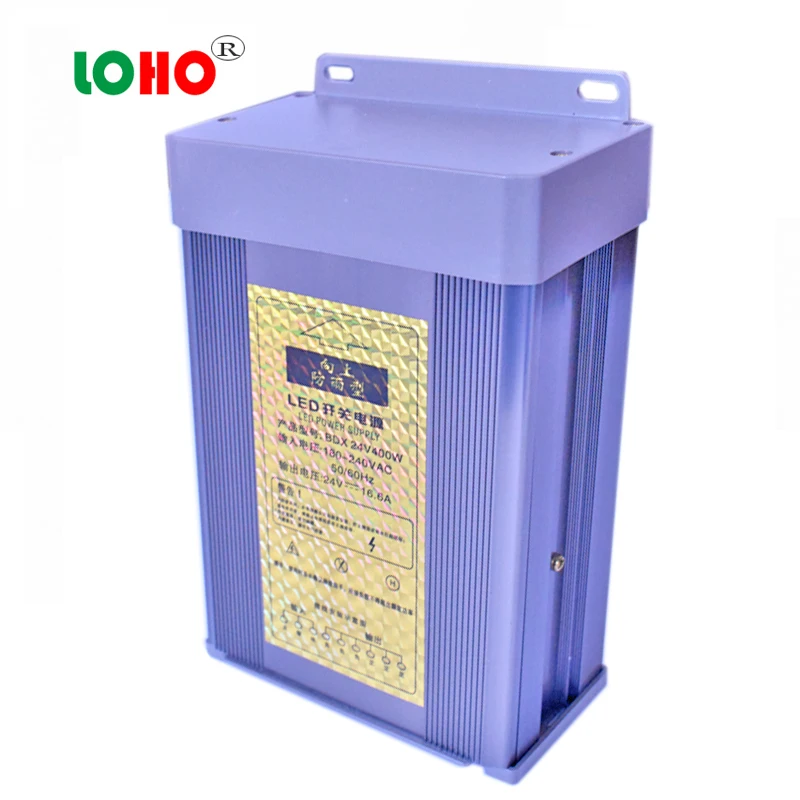 220V AC Input Voltage Single Output 24V 400W Led Rainproof Switching Power  400w Led Driver Constant Voltage Power Supply