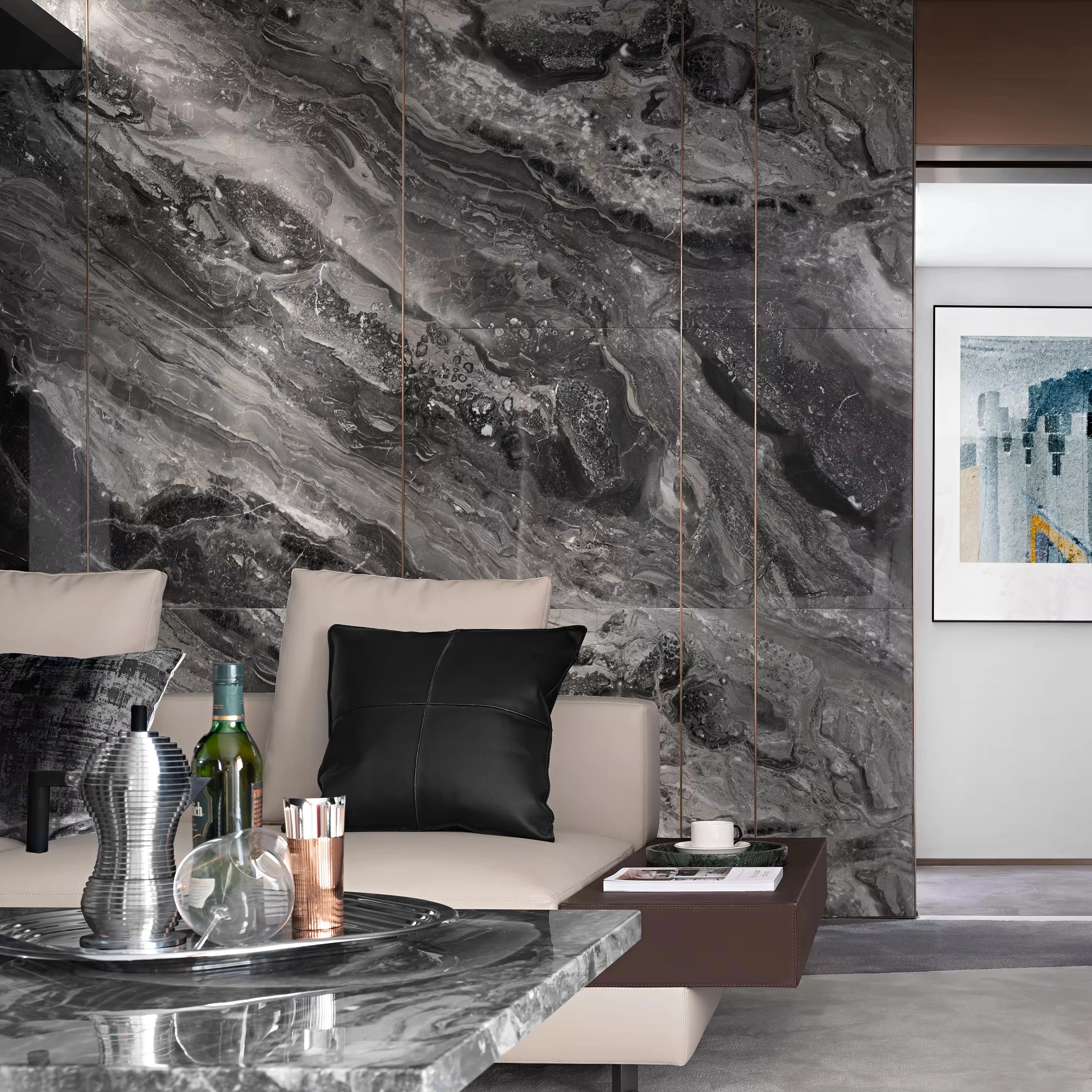 Melinco Modern na Wall Panel PVC Seamless Waterproof Madaling Linisin para sa Living Room Bedroom Hotel at Komersyal na Dekorasyon na WallBoard