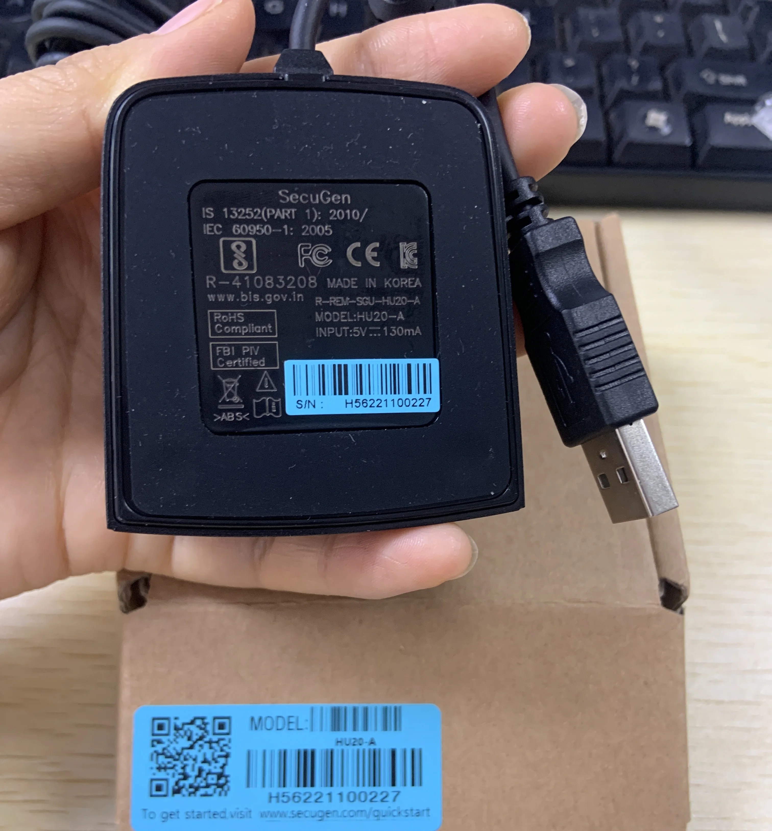 Original Biometric USB Fingerprint Scanner Secugen Hamster Pro 20 HU20 HU20A Finger Reader with Free SDK