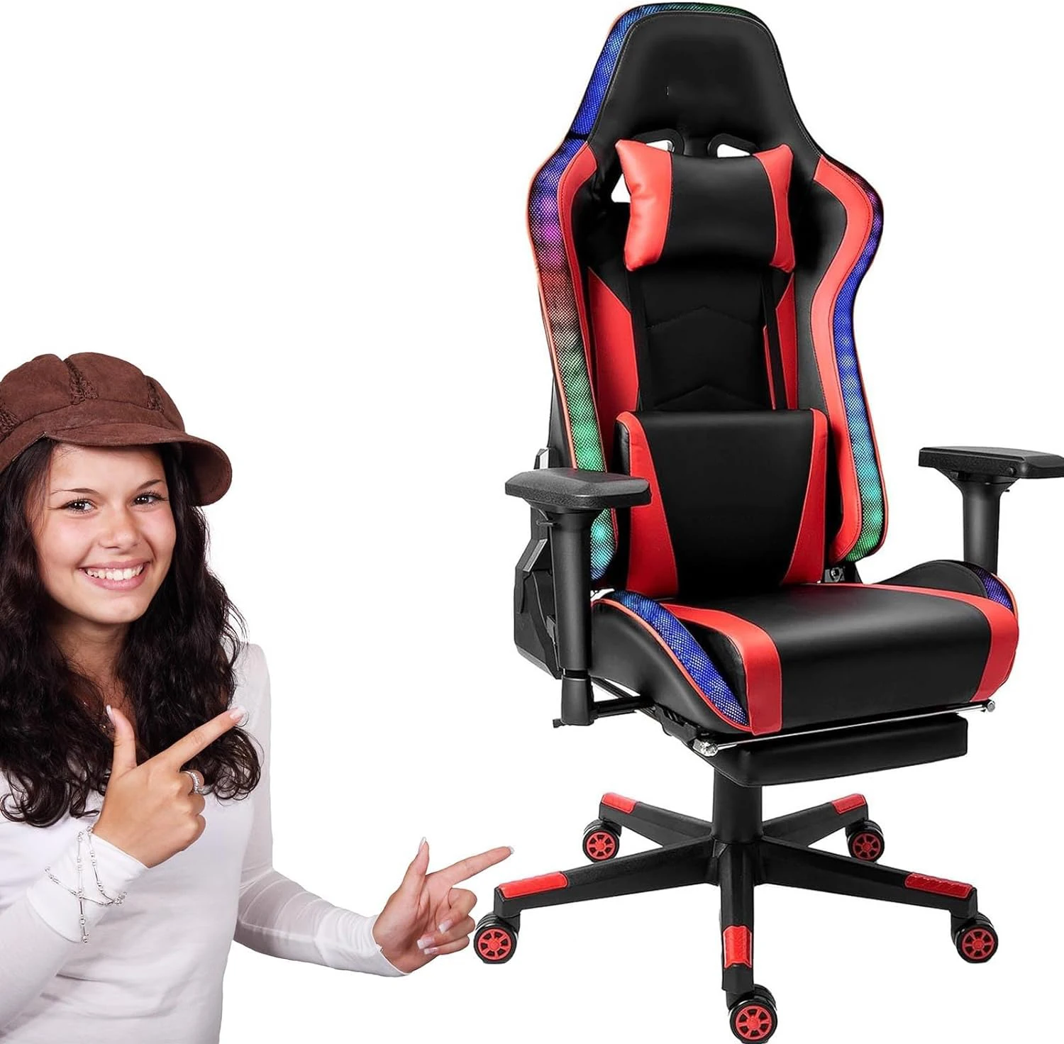 Ergonomic Gaming Chair With Mouse Pad Gaming Desk Chair Set BLN
