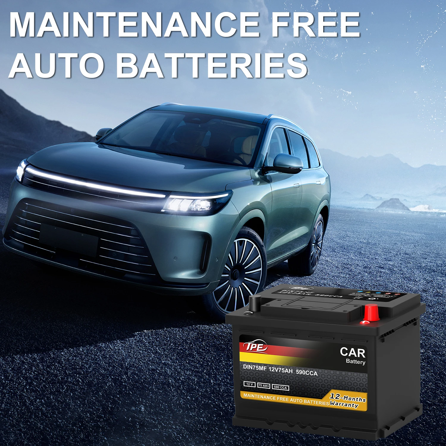 product din75 mf 12v75ah maintenance free auto batteries lead acid agm car battery-2