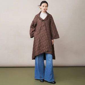Miyake Pleated Cotton Coat 2025 Women's Winter Mid-length Irregular Loose Cotton-padded Jacket Women's Fashion Coat.