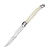 Single milk white handle knife