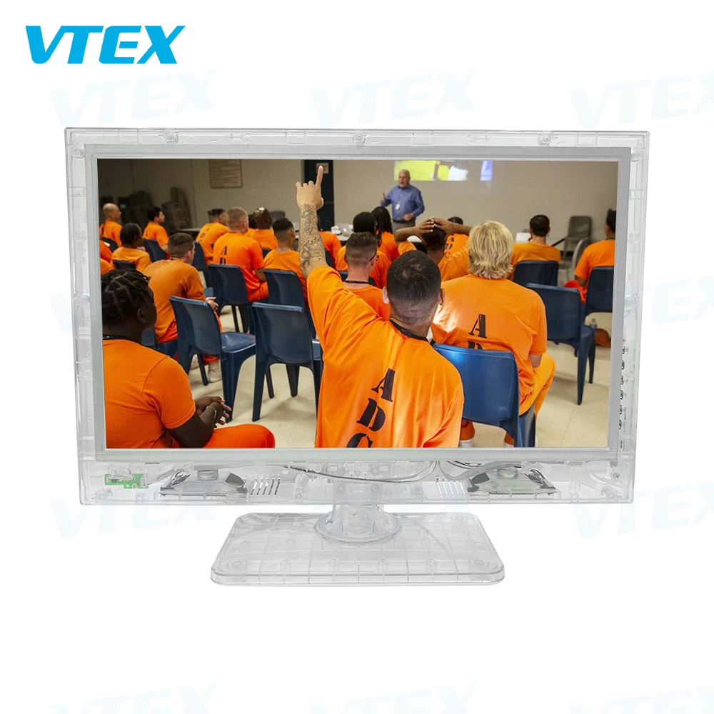 High Security Government Prison Jail Use Transparent  Case Cover TV  13 15 19 22 Inch Jail Prison TV Set