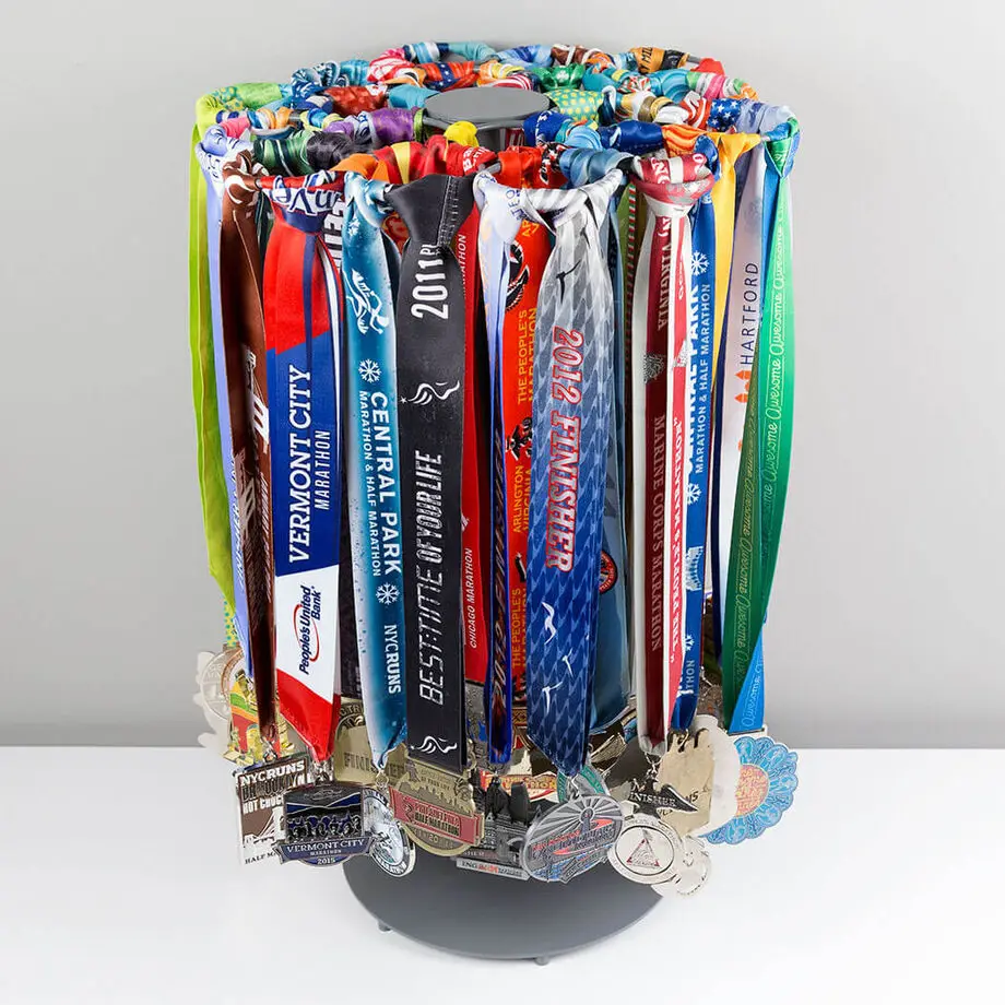 Rotating Medal Display Hanger Rack with Adjustable Stand Medal Storage Hanging Display