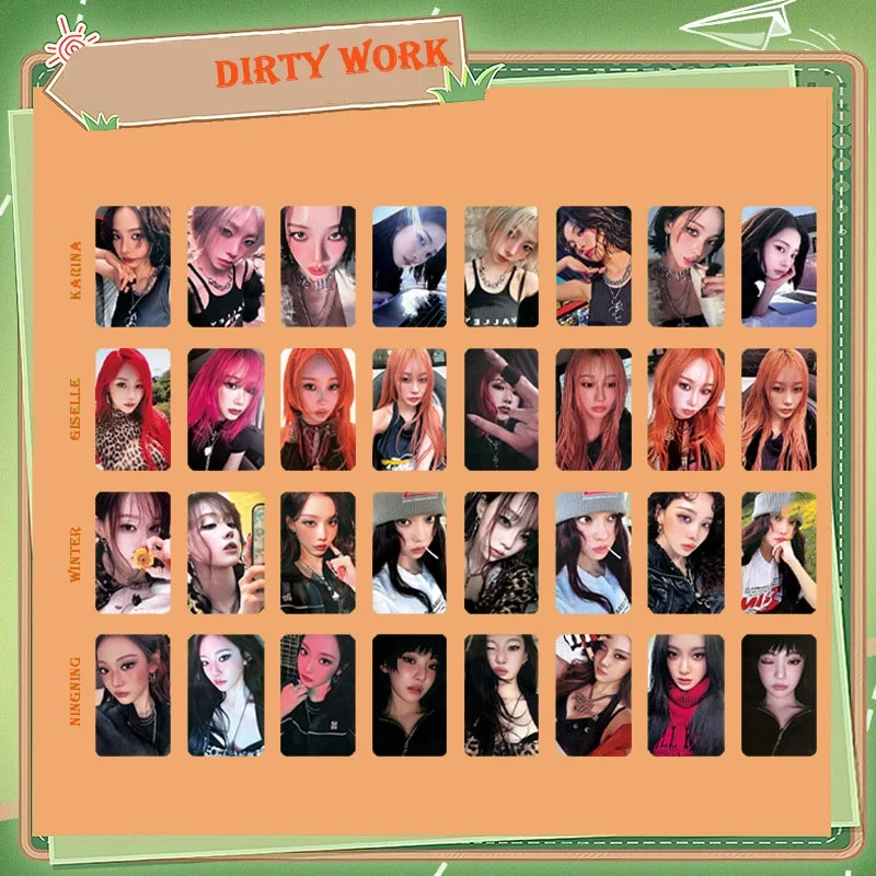 8Pcs/Set Kpop Karina Ningning Dirty Work Album Personal Selfie