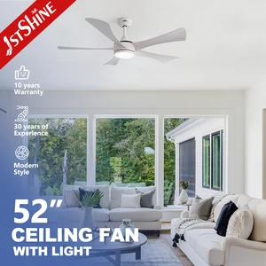 1stshine LED Ceiling Fan Decorative 5 ABS Blades Dimmable 3 Color LED Light Ceiling Fan with DC Motor