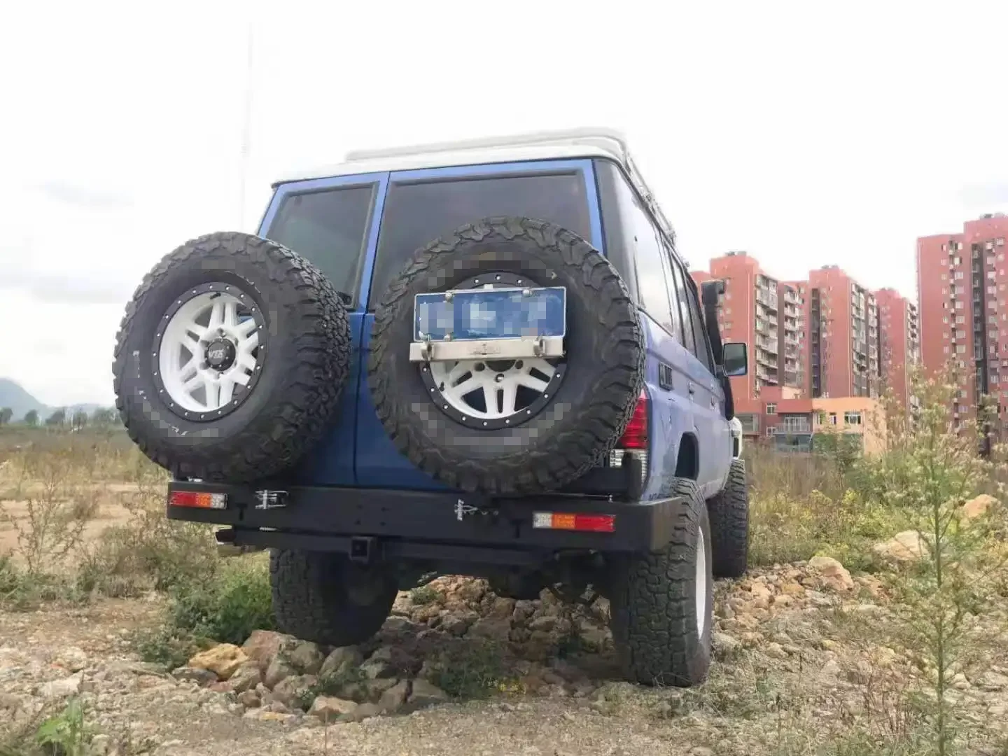 LuckinAuto Steel Rear Bumper for Toyota Land Cruiser LC 76 78 79 Series ...